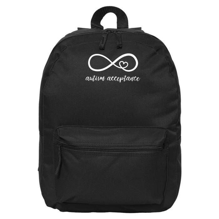 Red Instead Autism Acceptance of Autism 16 in Basic Backpack