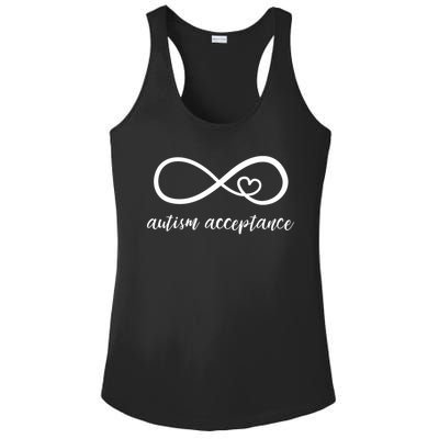 Red Instead Autism Acceptance of Autism Ladies PosiCharge Competitor Racerback Tank