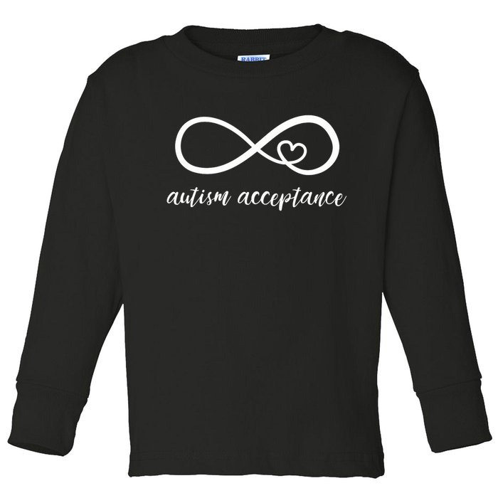 Red Instead Autism Acceptance of Autism Toddler Long Sleeve Shirt