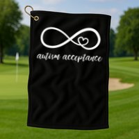 Red Instead Autism Acceptance of Autism Golf Towel