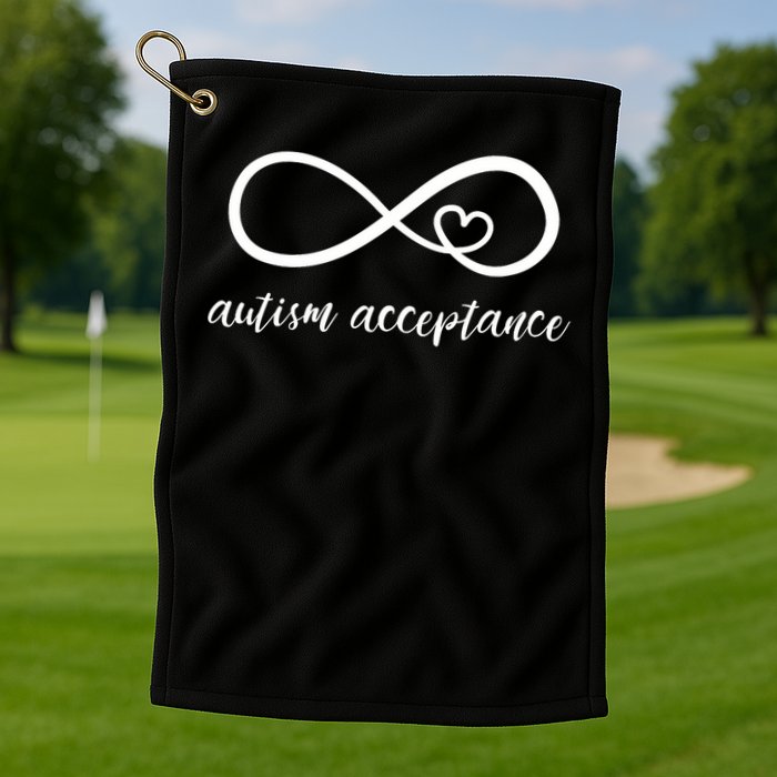 Red Instead Autism Acceptance of Autism Golf Towel