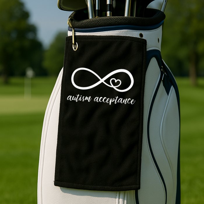 Red Instead Autism Acceptance of Autism Golf Towel