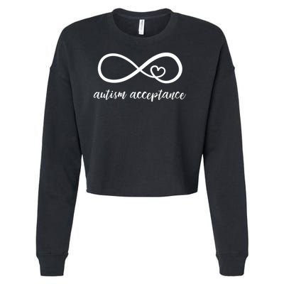 Red Instead Autism Acceptance of Autism Cropped Pullover Crew