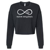 Red Instead Autism Acceptance of Autism Cropped Pullover Crew