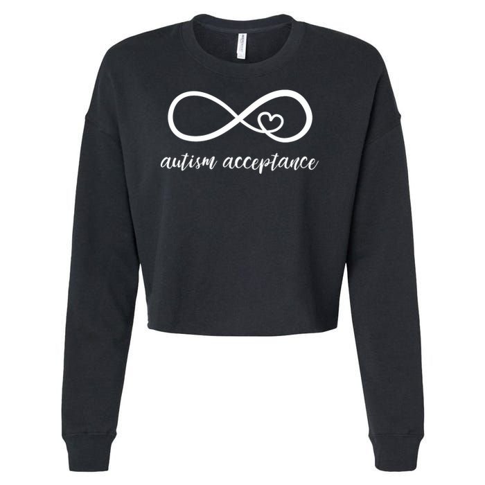 Red Instead Autism Acceptance of Autism Cropped Pullover Crew