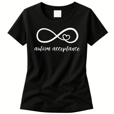 Red Instead Autism Acceptance of Autism Womens T-Shirt