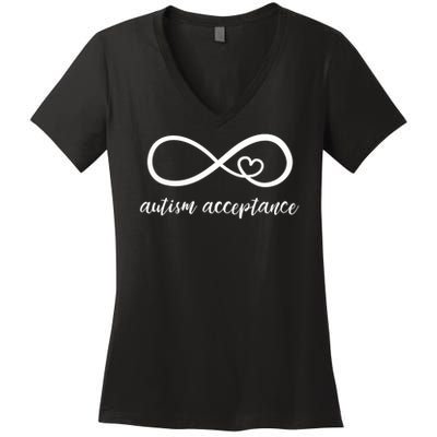 Red Instead Autism Acceptance of Autism Women's V-Neck T-Shirt