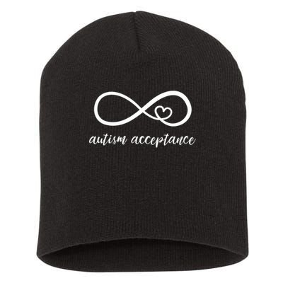 Red Instead Autism Acceptance of Autism Short Acrylic Beanie