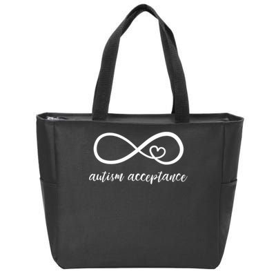 Red Instead Autism Acceptance of Autism Zip Tote Bag