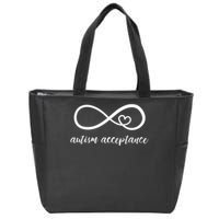 Red Instead Autism Acceptance of Autism Zip Tote Bag