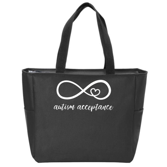 Red Instead Autism Acceptance of Autism Zip Tote Bag
