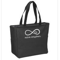 Red Instead Autism Acceptance of Autism Zip Tote Bag