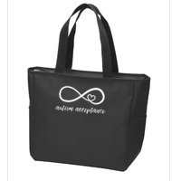 Red Instead Autism Acceptance of Autism Zip Tote Bag