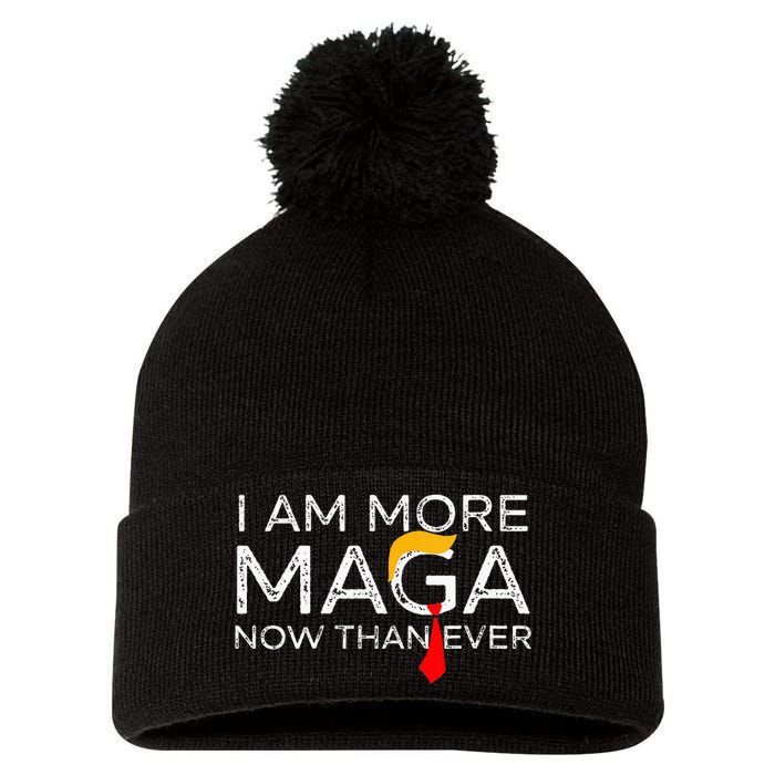 Retro I Am More Maga Now Than Ever Pom Pom 12in Knit Beanie