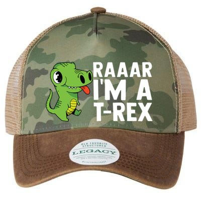 Raar I'm A T Rex Cute Funny Dinosaur Legacy Tie Dye Trucker Hat