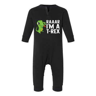 Raar I'm A T Rex Cute Funny Dinosaur Infant Fleece One Piece