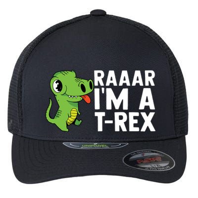 Raar I'm A T Rex Cute Funny Dinosaur Flexfit Unipanel Trucker Cap