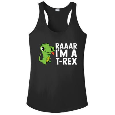 Raar I'm A T Rex Cute Funny Dinosaur Ladies PosiCharge Competitor Racerback Tank