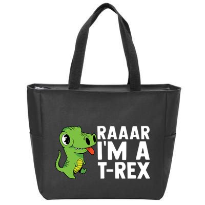 Raar I'm A T Rex Cute Funny Dinosaur Zip Tote Bag