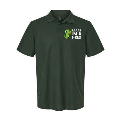 Raar I'm A T Rex Cute Funny Dinosaur Softstyle Adult Sport Polo