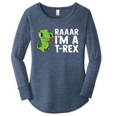 Raar I'm A T Rex Cute Funny Dinosaur Women's Perfect Tri Tunic Long Sleeve Shirt