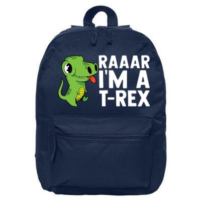 Raar I'm A T Rex Cute Funny Dinosaur 16 in Basic Backpack