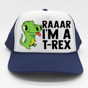 Raar I'm A T Rex Cute Funny Dinosaur Trucker Hat