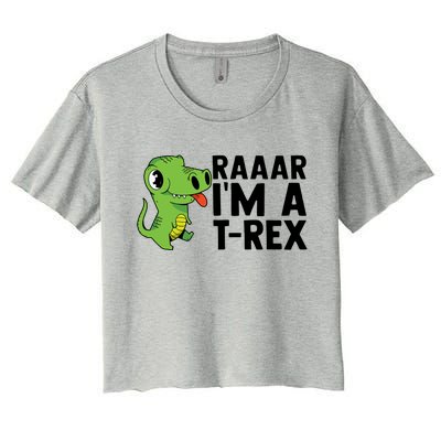 Raar I'm A T Rex Cute Funny Dinosaur Women's Crop Top Tee