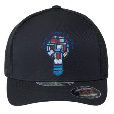 Reading Is Always A Good Idea Lightbulb Flexfit Unipanel Trucker Cap