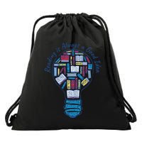 Reading Is Always A Good Idea Lightbulb Drawstring Bag