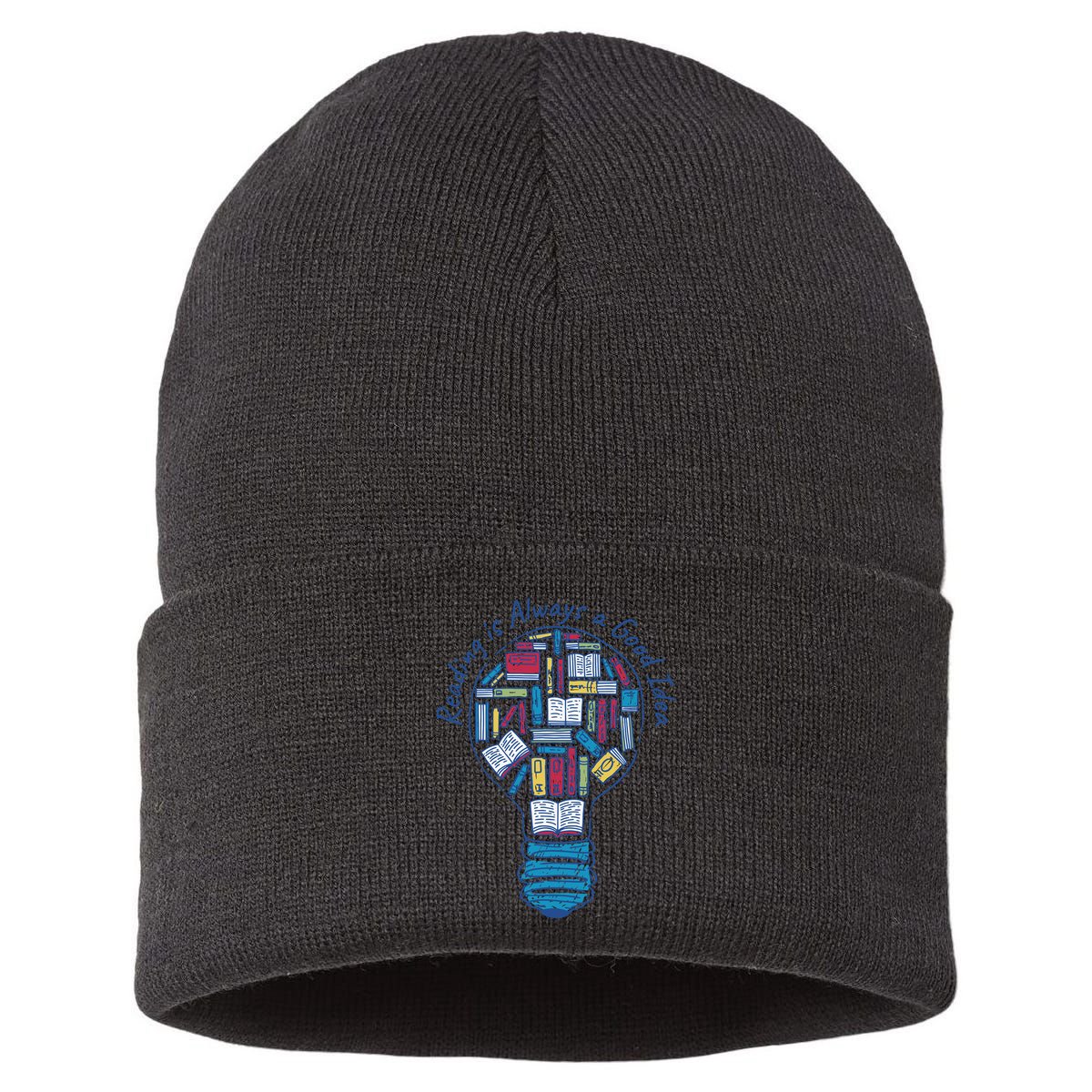 Reading Is Always A Good Idea Lightbulb Sustainable Knit Beanie