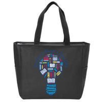 Reading Is Always A Good Idea Lightbulb Zip Tote Bag