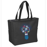 Reading Is Always A Good Idea Lightbulb Zip Tote Bag