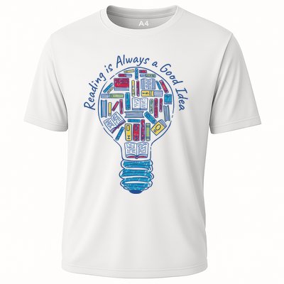 Reading Is Always A Good Idea Lightbulb Cooling Performance Crew T-Shirt