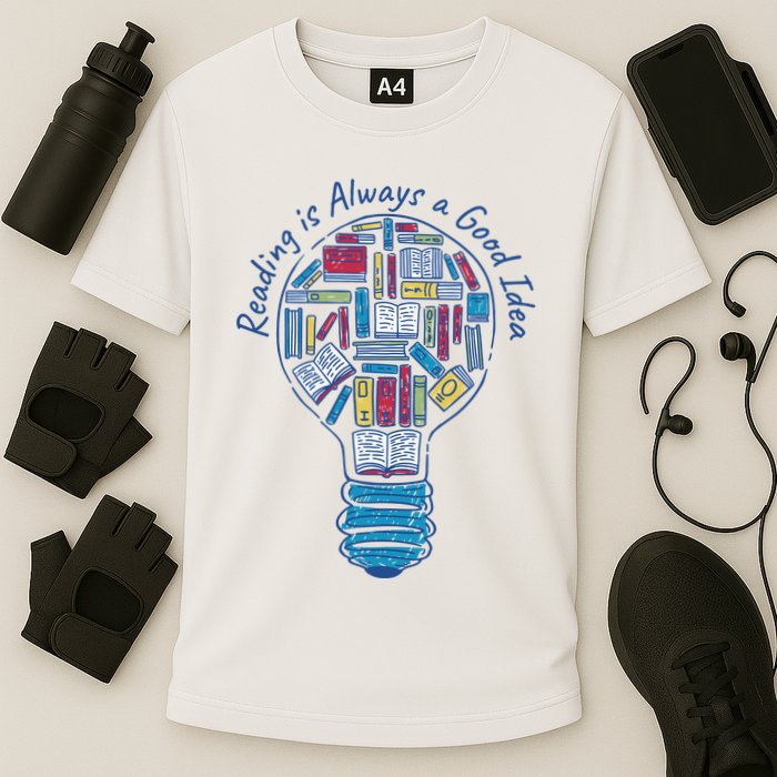 Reading Is Always A Good Idea Lightbulb Performance Shirt