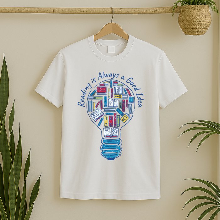 Reading Is Always A Good Idea Lightbulb T-Shirt