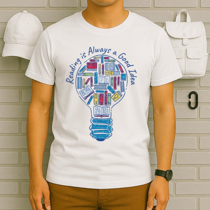 Reading Is Always A Good Idea Lightbulb T-Shirt