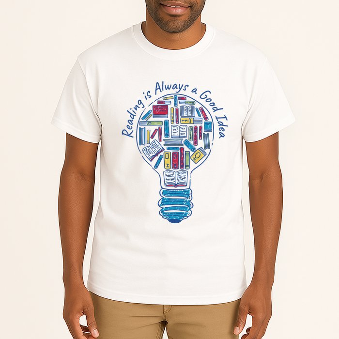 Reading Is Always A Good Idea Lightbulb Tall T-Shirt