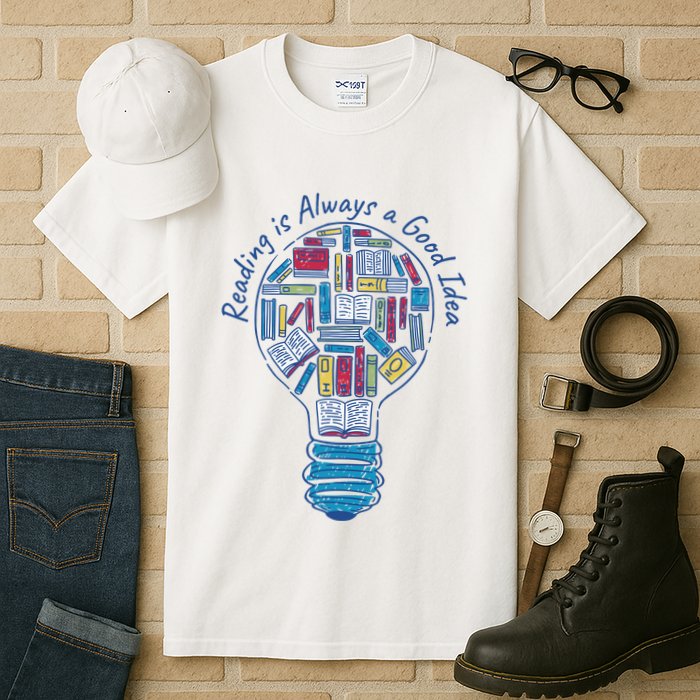 Reading Is Always A Good Idea Lightbulb Tall T-Shirt