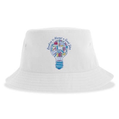 Reading Is Always A Good Idea Lightbulb Sustainable Bucket Hat
