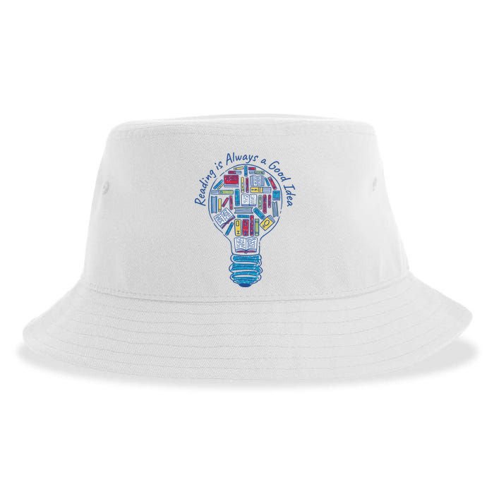 Reading Is Always A Good Idea Lightbulb Sustainable Bucket Hat