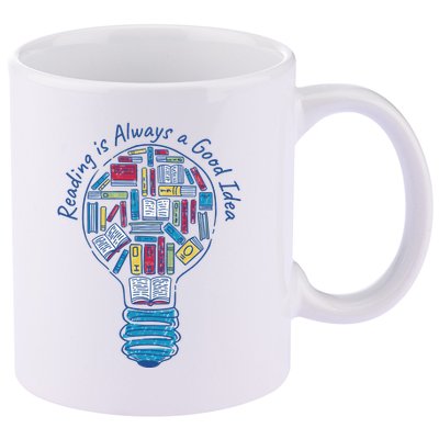 Reading Is Always A Good Idea Lightbulb 11oz C Handle Ceramic Mug