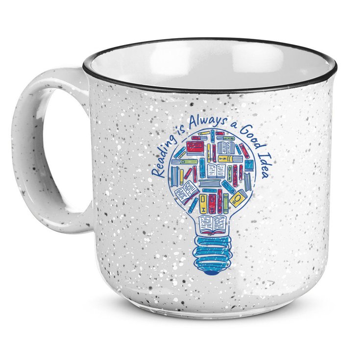 Reading Is Always A Good Idea Lightbulb 15oz Campfire Ceramic Mug