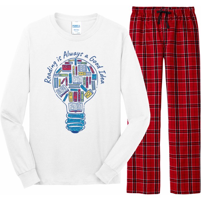 Reading Is Always A Good Idea Lightbulb Long Sleeve Pajama Set