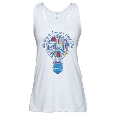 Reading Is Always A Good Idea Lightbulb Ladies Essential Flowy Tank