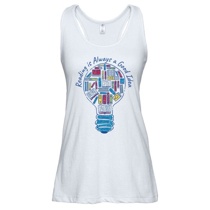 Reading Is Always A Good Idea Lightbulb Ladies Essential Flowy Tank