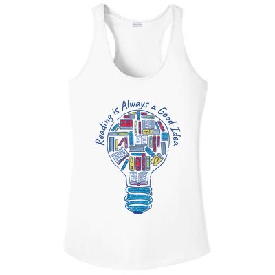 Reading Is Always A Good Idea Lightbulb Ladies PosiCharge Competitor Racerback Tank