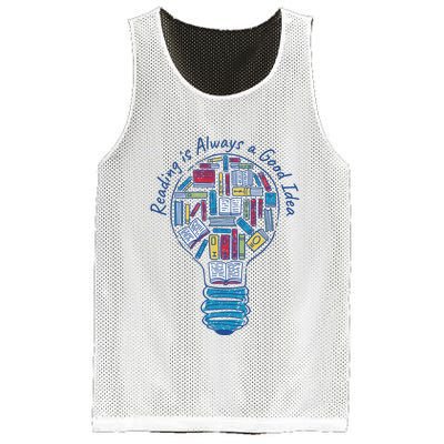 Reading Is Always A Good Idea Lightbulb Mesh Reversible Basketball Jersey Tank