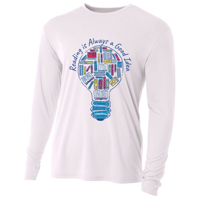 Reading Is Always A Good Idea Lightbulb Cooling Performance Long Sleeve Crew