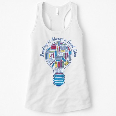 Reading Is Always A Good Idea Lightbulb Womens Tank Top